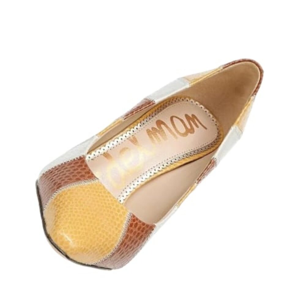 Sam Edelman Toni Patchwork Snakeskin Faux Leather Pumps, Size 6.5 M - Picture 3 of 5
